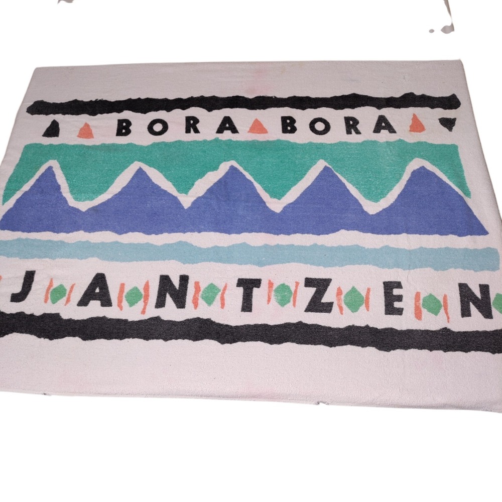 Vtg Jantzen Bora Bora Novelty Beach Towel Rare (59"x39.5") - Condition Issues